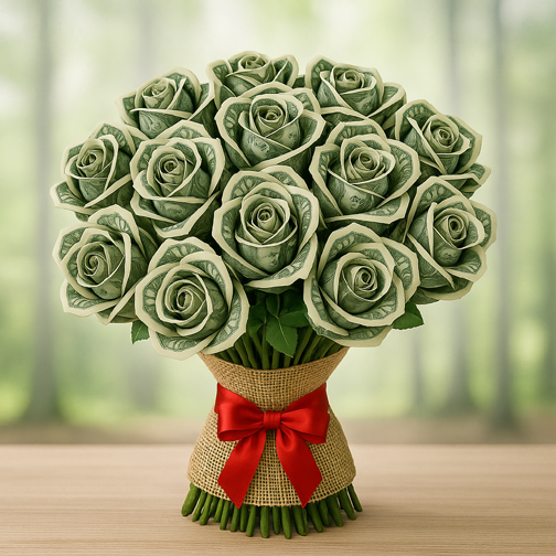 Currency Note Flower Bouquet Gift