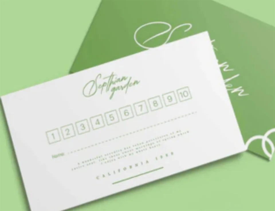 Professional card layout printing example