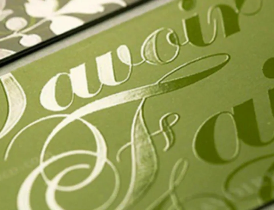 Premium finishing reference printing example